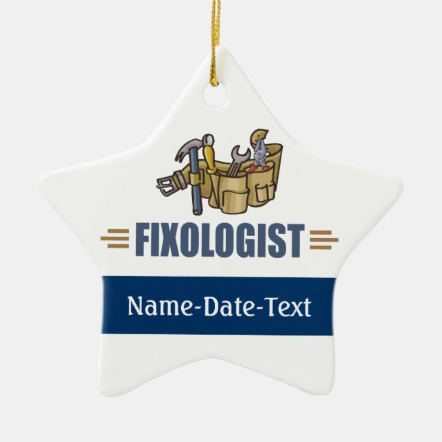 Funny Handyman Ceramic Tree Decoration (Front)