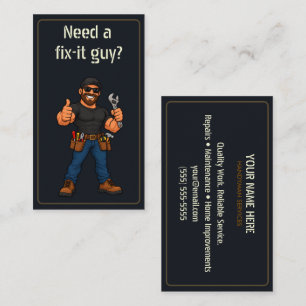 Funny Handyman Fix It Guy Custom Name Branding Business Card