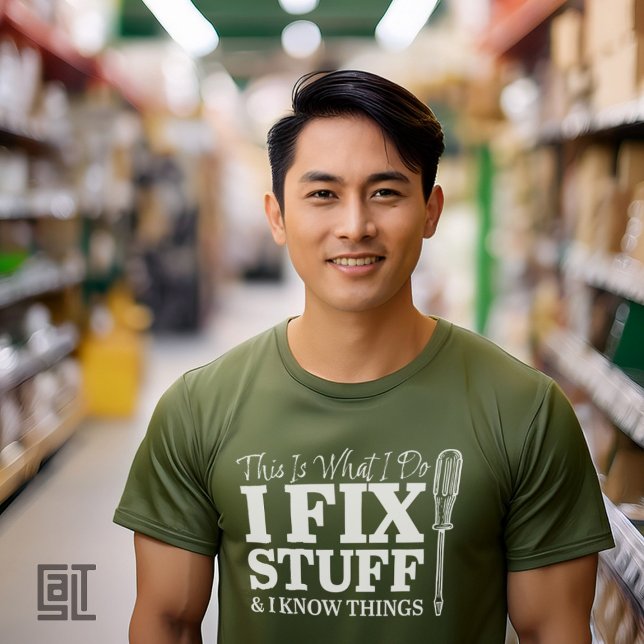 Funny Handyman T-Shirt This Is What I Do I Fix Stu (Creator Uploaded)