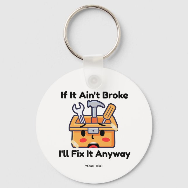 Funny Handyman Tool Box Dad Joke Personalised Key Ring (Front)