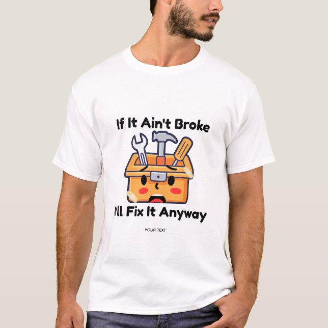 Funny Handyman Tool Box Dad Joke Personalised T-Shirt (Front)
