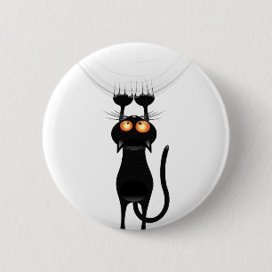 Funny Hang On Cat 6 Cm Round Badge