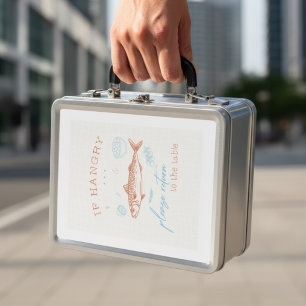 Funny Hangry Fish Quote Foodie Humor Metal Lunch Box