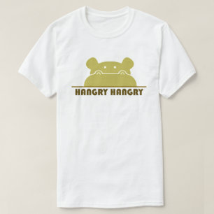 Funny Hangry Hippo Hungry Vintage Military Green T-Shirt