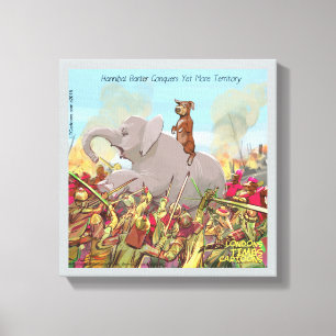 Funny Hannibal Barca Conquers Land Canvas Print