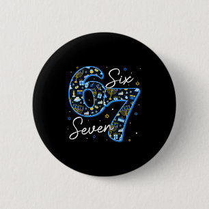 Funny Hanukkah 67 Six Seven Boys Girls Kids 6 7 Me 6 Cm Round Badge