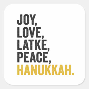 Funny Hanukkah Challah Latke Jewish Food Lover Square Sticker