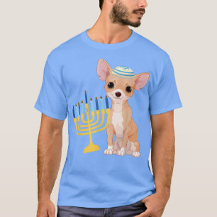 Funny Hanukkah Chanukah Chihuahua Dog Lover Menora T-Shirt