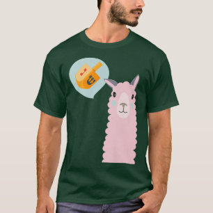 Funny Hanukkah Chanukah llama think Dreidel Jewish T-Shirt