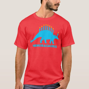 Funny Hanukkah  Dinosaur Stegosaurus Dino Menorah  T-Shirt