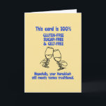 Funny Hanukkah Gluten-free Joke Card<br><div class="desc">If your Jewish loved one has IBS or is on a FODMAP diet (again) they'll get a giggle out of this card. Let's toast to being flexible about following traditions.</div>