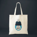 Funny Hanukkah Holiday Masked Character Oy! Tote Bag<br><div class="desc">Add some much needed humour to this holiday season with this design,  featuring a masked Hanukkah-themed character wearing a Star of David patterned hat and a mask with the word "Oy!". Part of a collection from Parcel Studios.</div>