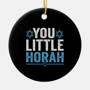 Funny Hanukkah Hora Jewish Holiday Dance Humour Ceramic Tree Decoration