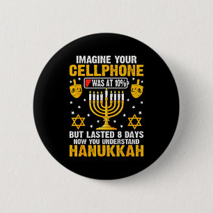 Funny Hanukkah Imagine Your Cellphone Chanukah Jew 6 Cm Round Badge