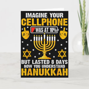 Funny Hanukkah Imagine Your Cellphone Chanukah Jew Card