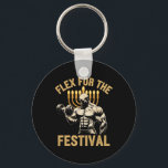 Funny Hanukkah Jewish Gym Workout Flex For The Fes Key Ring<br><div class="desc">Funny Hanukkah Jewish Gym Workout Flex For The Festival</div>