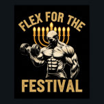 Funny Hanukkah Jewish Gym Workout Flex For The Fes Poster<br><div class="desc">Funny Hanukkah Jewish Gym Workout Flex For The Festival</div>