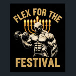 Funny Hanukkah Jewish Gym Workout Flex For The Fes Poster<br><div class="desc">Funny Hanukkah Jewish Gym Workout Flex For The Festival</div>