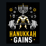 Funny Hanukkah Jewish Gym Workout Hanukkah Gains 1 Poster<br><div class="desc">Funny Hanukkah Jewish Gym Workout Hanukkah Gains 1</div>