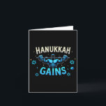 Funny Hanukkah Jewish Gym Workout Hanukkah Gains  Card<br><div class="desc">Funny Hanukkah Jewish Gym Workout Hanukkah Gains</div>