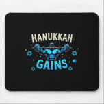 Funny Hanukkah Jewish Gym Workout Hanukkah Gains  Mouse Pad<br><div class="desc">Funny Hanukkah Jewish Gym Workout Hanukkah Gains</div>