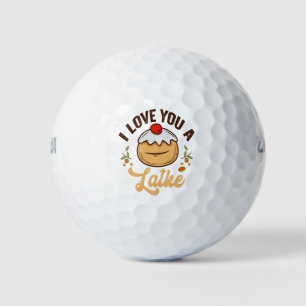 Funny Hanukkah Latke Jewish Couple Holiday Love Golf Balls