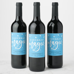 Funny Hanukkah Magic Neighbor Client Gift and Wine Label