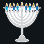 Funny Hanukkah menorah and candles<br><div class="desc">Funny Hanukkah illustration,  Cute candles characters sitting on Hanukkah menorah</div>