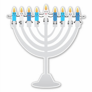 Funny Hanukkah menorah and candles