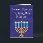 Funny Hanukkah Menorah Holiday Card<br><div class="desc">This design was created from my one-of-a-kind fluid acrylic painting. It may be personalised by clicking the customise button and changing the name, initials or words. You may also change the text colour and style or delete the text for an image only design. Contact me at colorflowcreations@gmail.com if you with...</div>