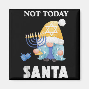 Funny Hanukkah Not Santa Gnome Menorah Jewish Xmas Magnet