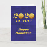 Funny Hanukkah Oy Vey 2020 Gelt Coin Holiday Card<br><div class="desc">This design was created from my one-of-a-kind fluid acrylic painting. It may be personalised by clicking the customise button and changing the name, initials or words. You may also change the text colour and style or delete the text for an image only design. Contact me at colorflowcreations@gmail.com if you with...</div>