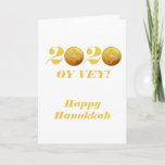 Funny Hanukkah Oy Vey 2020 Gelt Coin Holiday Card<br><div class="desc">This design was created from my one-of-a-kind fluid acrylic painting. It may be personalised by clicking the customise button and changing the name, initials or words. You may also change the text colour and style or delete the text for an image only design. Contact me at colorflowcreations@gmail.com if you with...</div>