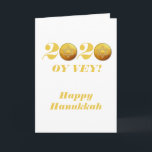 Funny Hanukkah Oy Vey 2020 Gelt Coin Holiday Card<br><div class="desc">This design was created from my one-of-a-kind fluid acrylic painting. It may be personalised by clicking the customise button and changing the name, initials or words. You may also change the text colour and style or delete the text for an image only design. Contact me at colorflowcreations@gmail.com if you with...</div>