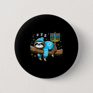 Funny Hanukkah Sloth Jewish Chanukah Sleeng Hanukk 6 Cm Round Badge