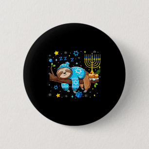 Funny Hanukkah Sloth Jewish Chanukah Sleeng Hanukk 6 Cm Round Badge