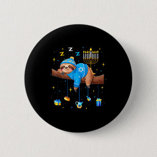 Funny Hanukkah Sloth Jewish Chanukah Sleeng Hanukk 6 Cm Round Badge