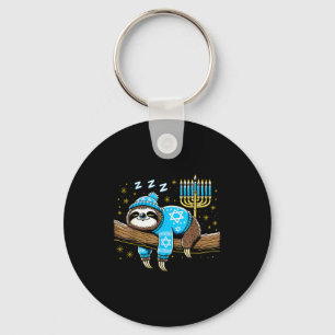 Funny Hanukkah Sloth Jewish Chanukah Sleeng Hanukk Key Ring