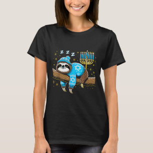 Funny Hanukkah Sloth Jewish Chanukah Sleeng Hanukk T-Shirt