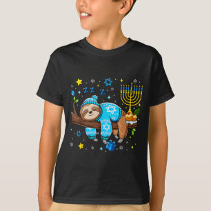 Funny Hanukkah Sloth Jewish Chanukah Sleeng Hanukk T-Shirt