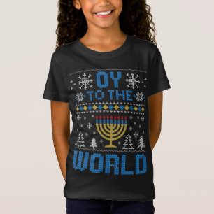 Funny Hanukkah Ugly Sweater Christmas Oy To World