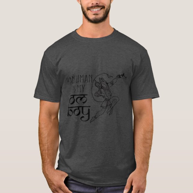 Funny Hanuman Is My Om Boy Hindu God T-Shirt (Front)