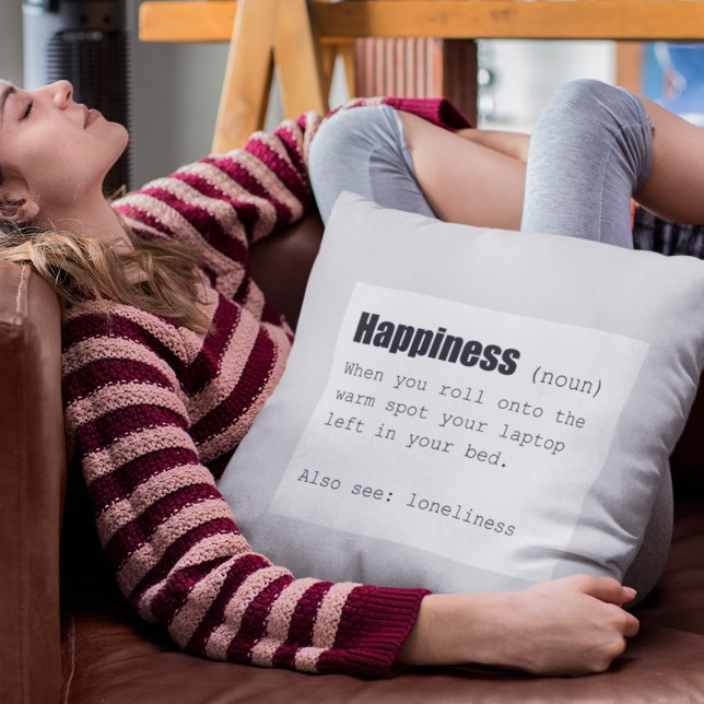 Funny Happiness Definition Cushion (Creator Uploaded)