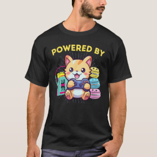 Funny Happiness Gamer Cat Macarons & The 80s T-Shirt