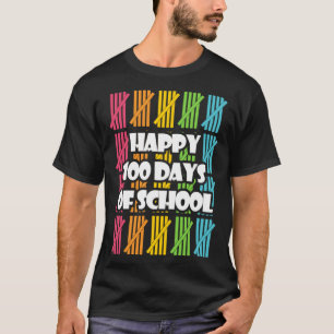 Funny Happy 100 Days Of School Apparel, Hash Marks T-Shirt