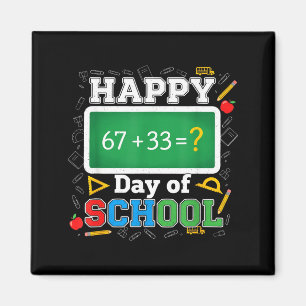 Funny Happy 100 Days Of School Math Teacher Six Se Magnet