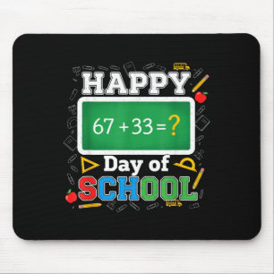 Funny Happy 100 Days Of School Math Teacher Six Se Mouse Pad