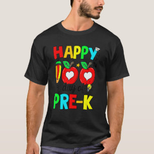 Funny Happy 100th Day Of Pre K Teacher 100 Days Of T-Shirt