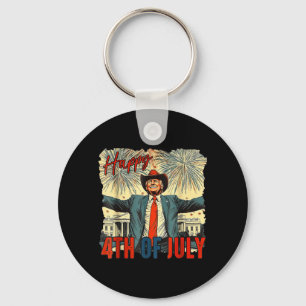 Funny Happy 4th of July Independence Day Key Ring