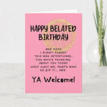 Funny Happy Belated Birthday card